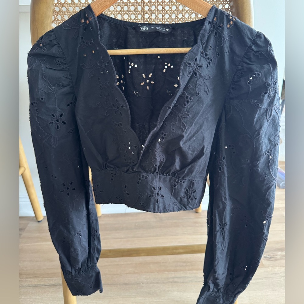 Zara black crop top